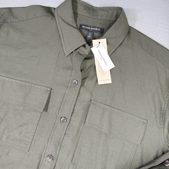 Banana Republic Tops - Banana Republic Women's Olive Green Long Sleeve Button Up Utility Shirt NWT Sz S